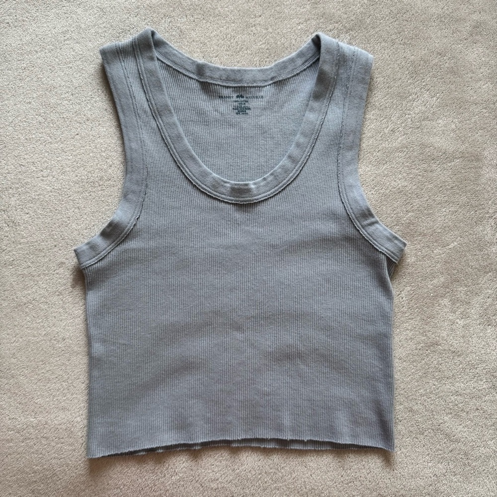 Brandy Melville Connor Cropped Tank Top - Light Greyish Blue